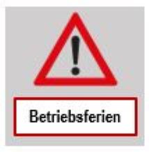 Betriebsferien - 04. bis 15.08.2025